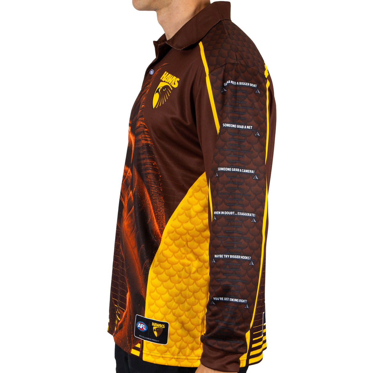 AFL Hawthorn Footy n Fishing Shirt - Adult - Ashtabula