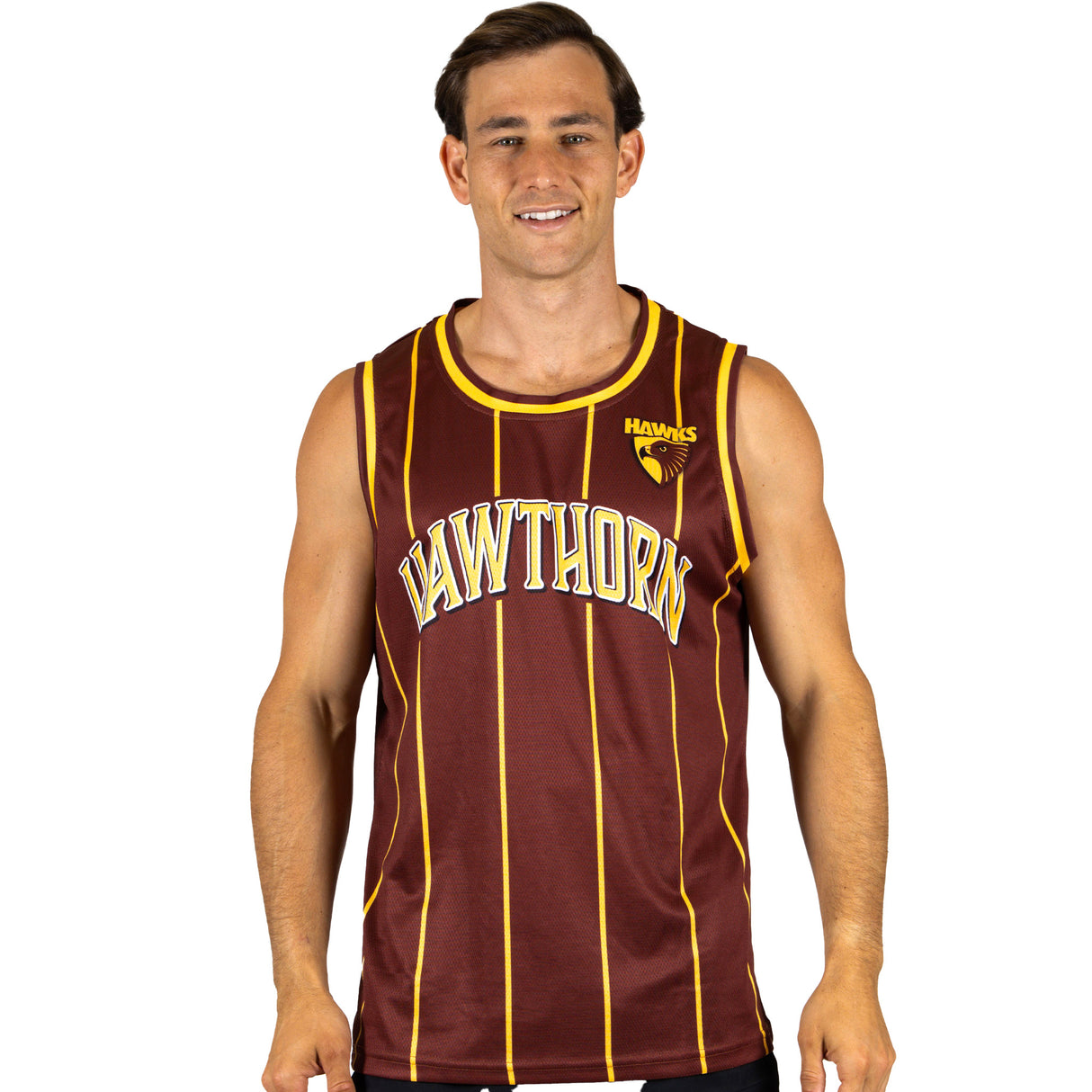 AFL Hawthorn 'Harlem' Basketball Singlet - Adult - Ashtabula