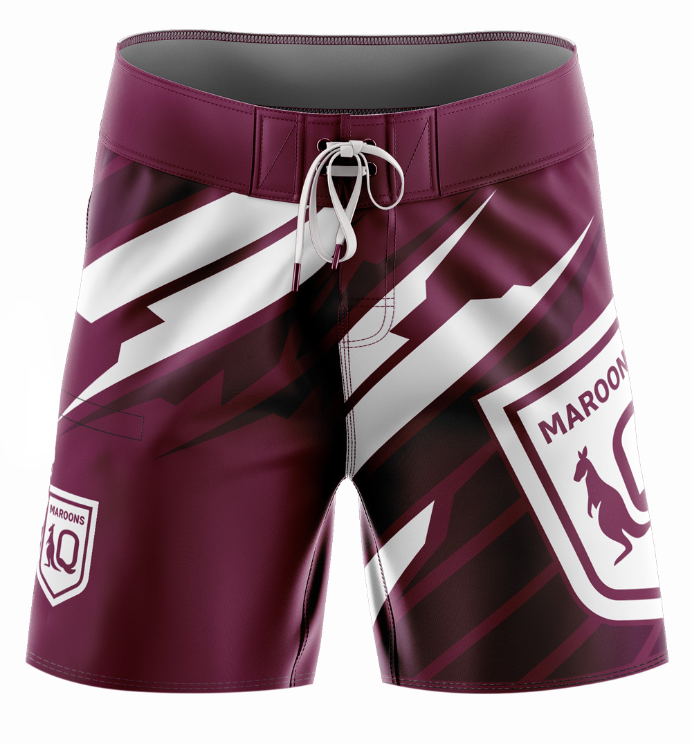 QLD Maroons 'Ignition' Board Shorts - Youth - Ashtabula