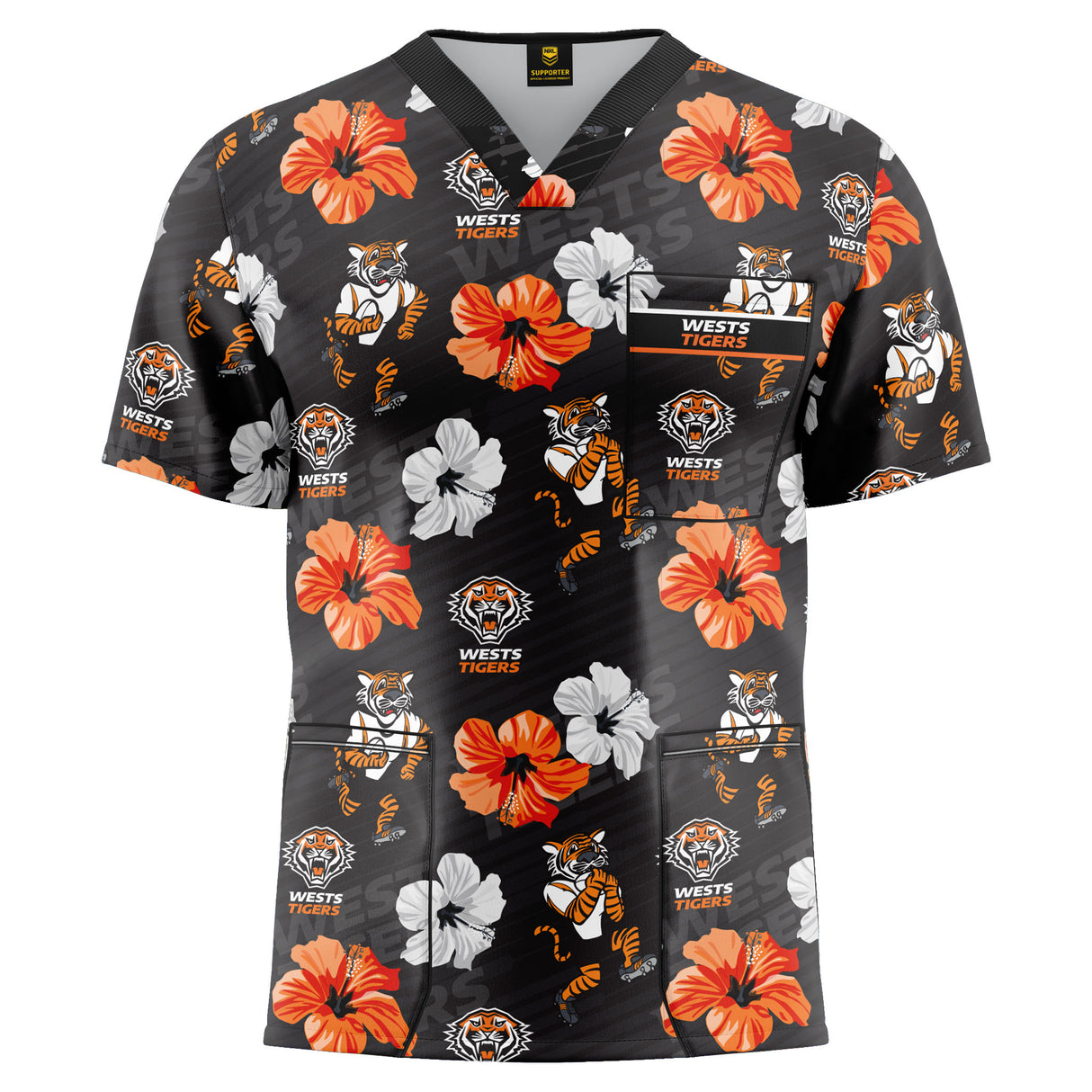 NRL Wests Tigers 'North Shore' Scrubs - Ashtabula