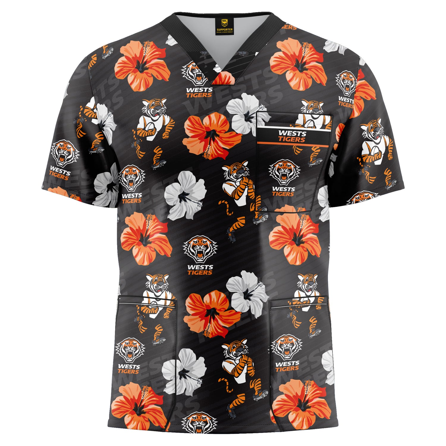NRL Wests Tigers 'North Shore' Scrubs - Ashtabula