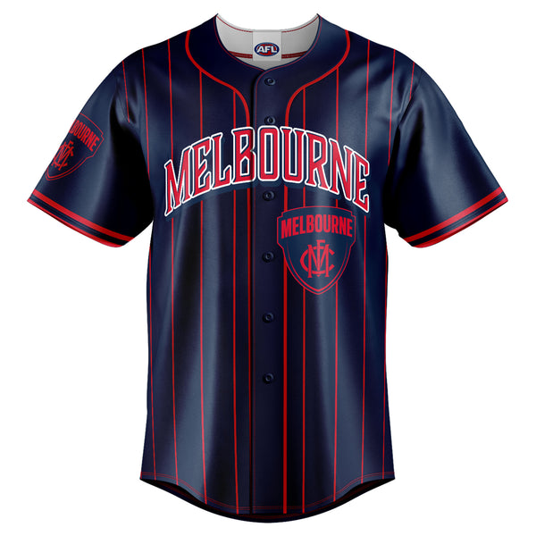 AFL Melbourne Demons 'Slugger' Baseball Shirt - Ashtabula