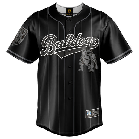 NRL Bulldogs Blackout Baseball Shirt Youth - Ashtabula