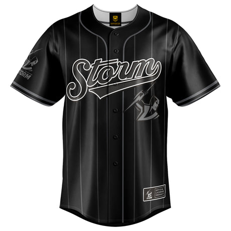NRL Storm Blackout Baseball Shirt Youth - Ashtabula