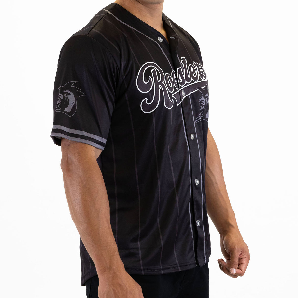 NRL Roosters Blackout Baseball Shirt - Ashtabula