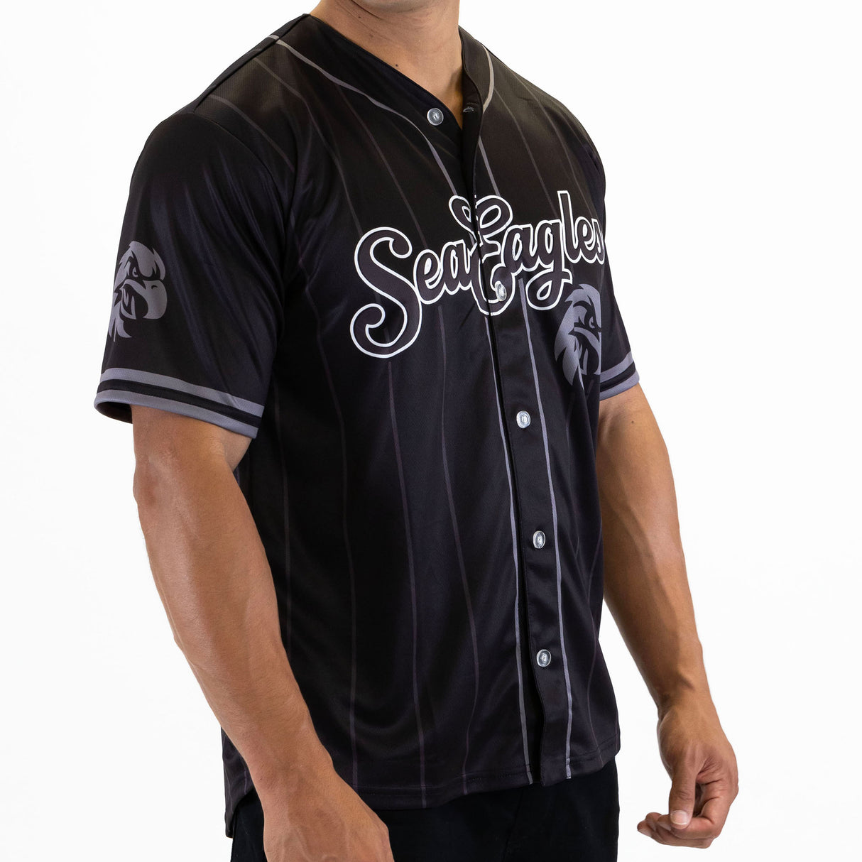 NRL Sea Eagles Blackout Baseball Shirt - Ashtabula