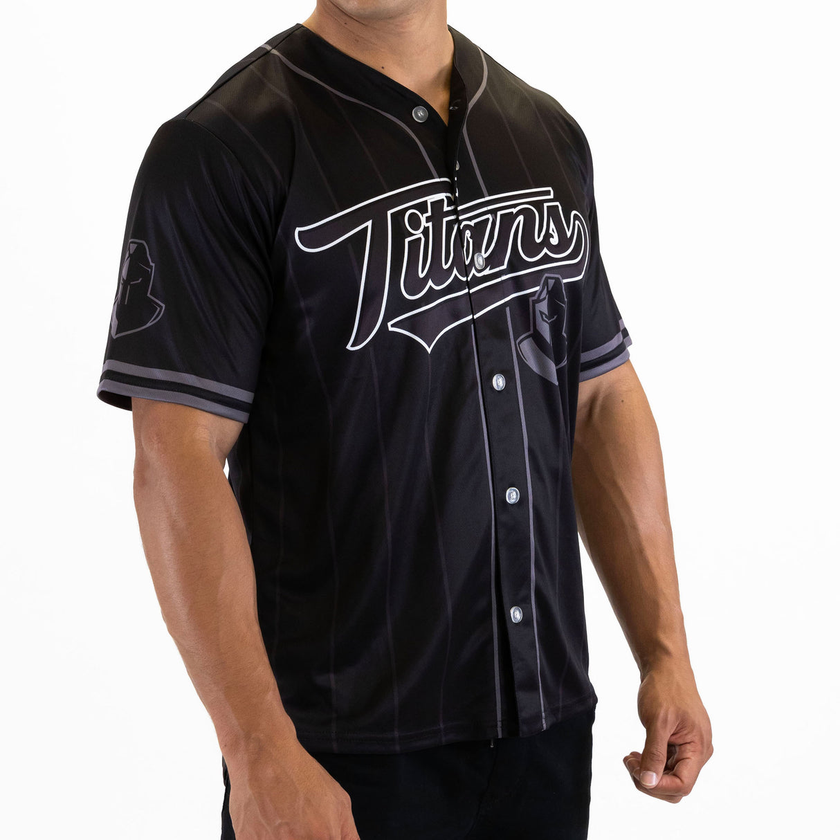 NRL Titans Blackout Baseball Shirt - Ashtabula