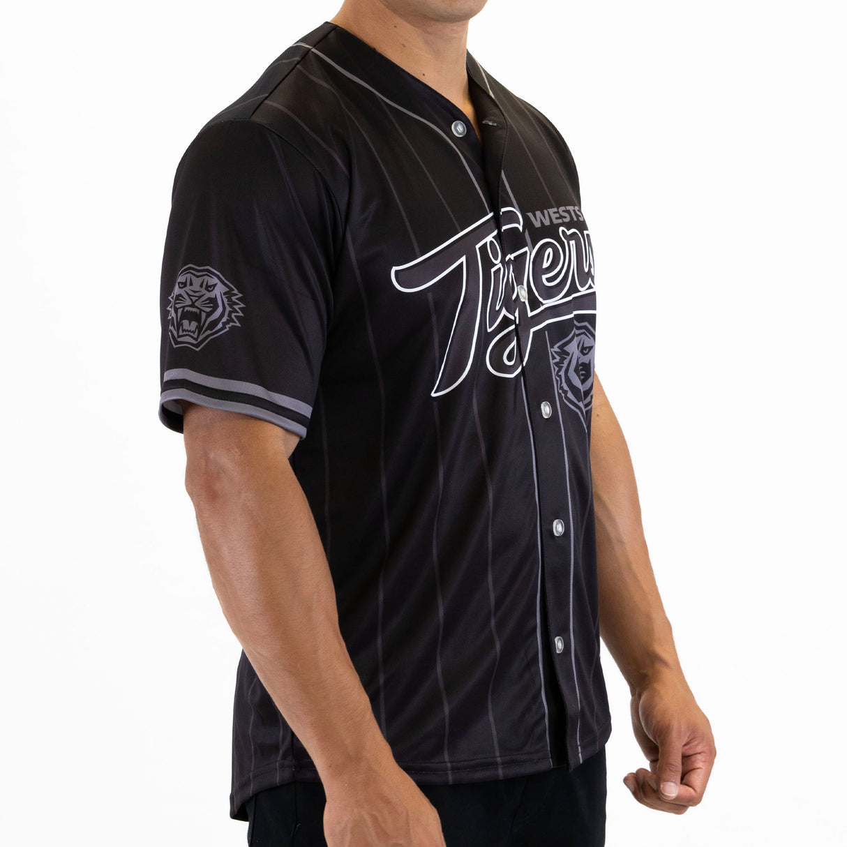 NRL Wests Tigers Blackout Baseball Shirt - Ashtabula