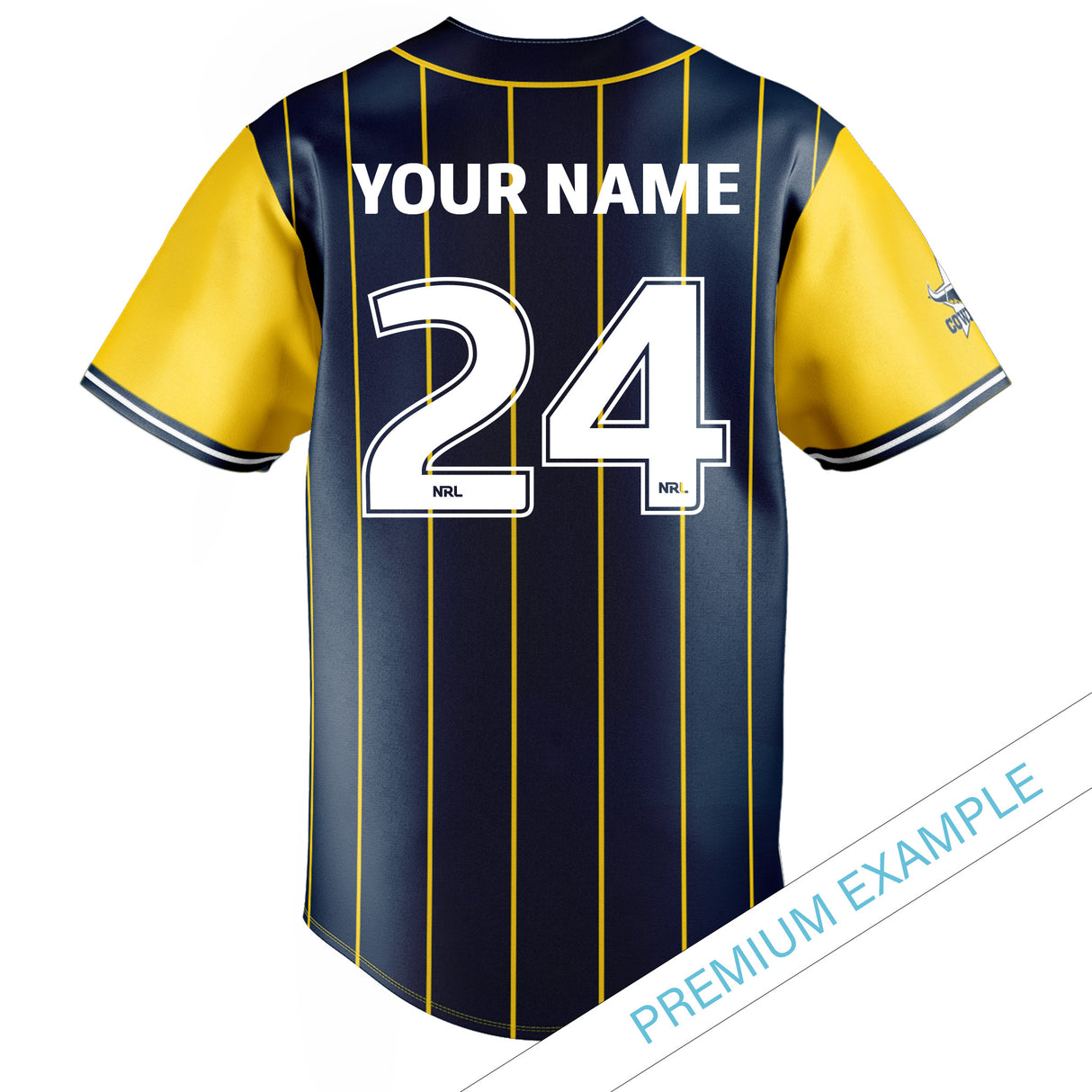 NRL Cowboys 'Slugger' Baseball Shirt - Ashtabula