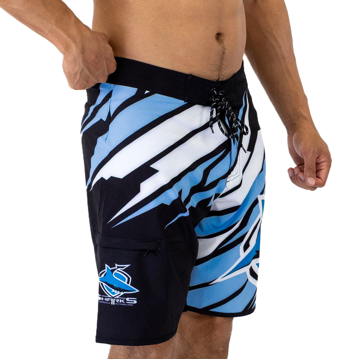 NRL Sharks 'Ignition' Board Shorts - Adult - Ashtabula