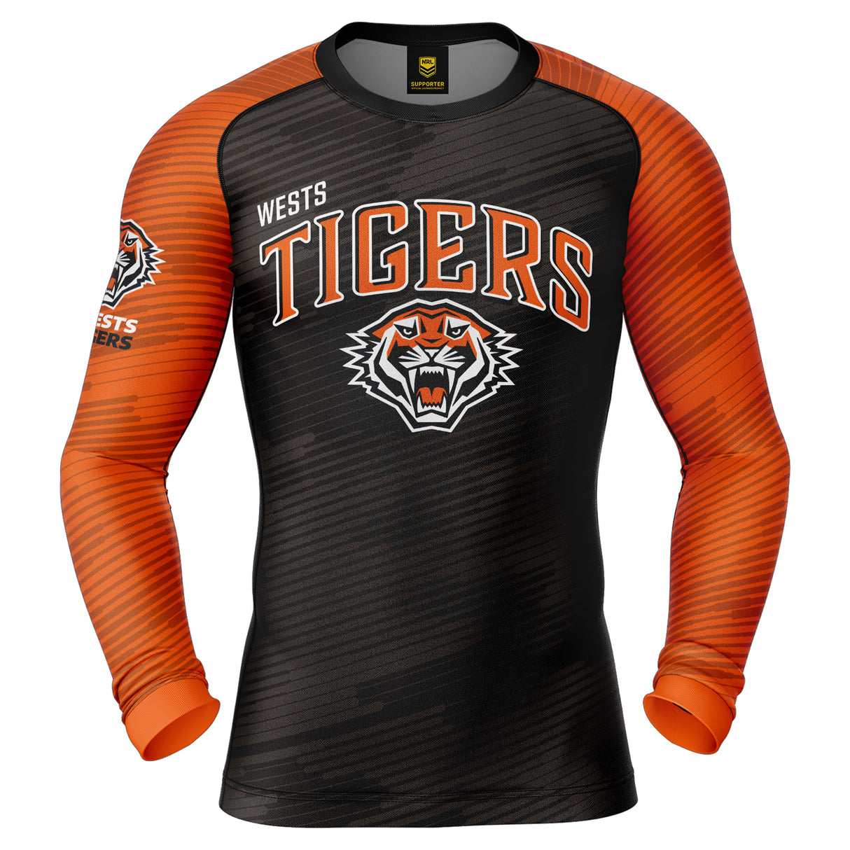 NRL Wests Tigers 'Barrel' Rash Vest - Adult - Ashtabula