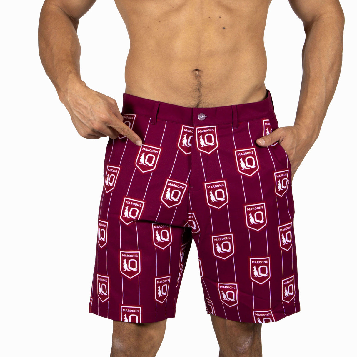 QLD Maroons 'Front Bar' Dress Shorts