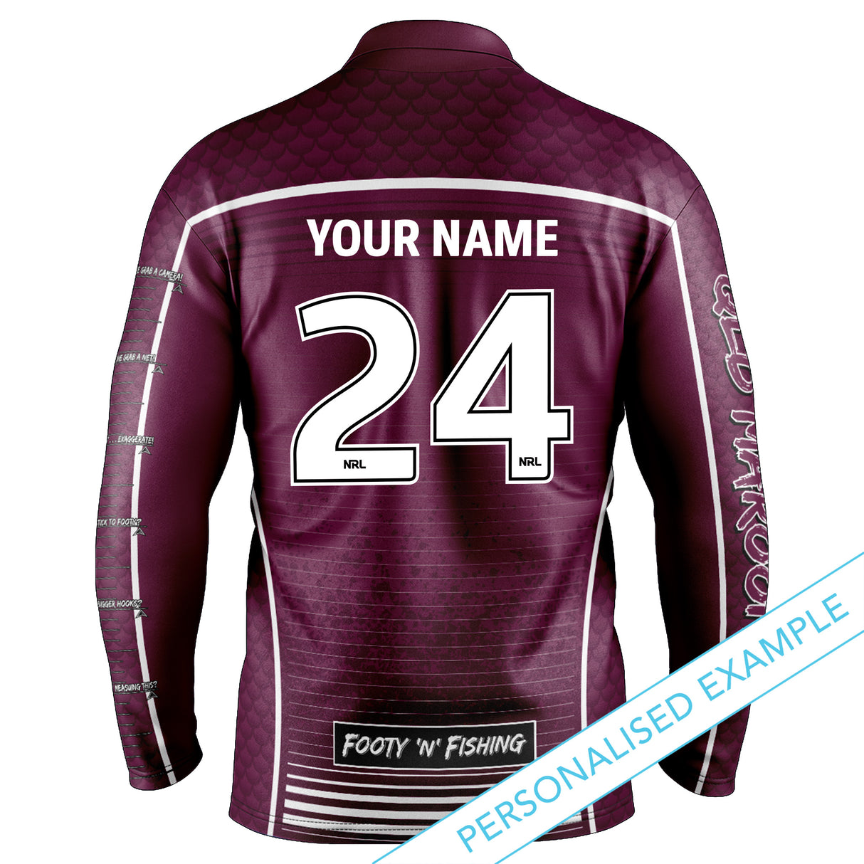 QLD Maroons 'Barracuda' Fishing Shirt - Adult - Ashtabula