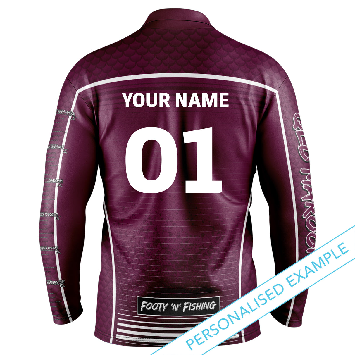 QLD Maroons 'Barracuda' Fishing Shirt - Adult - Ashtabula