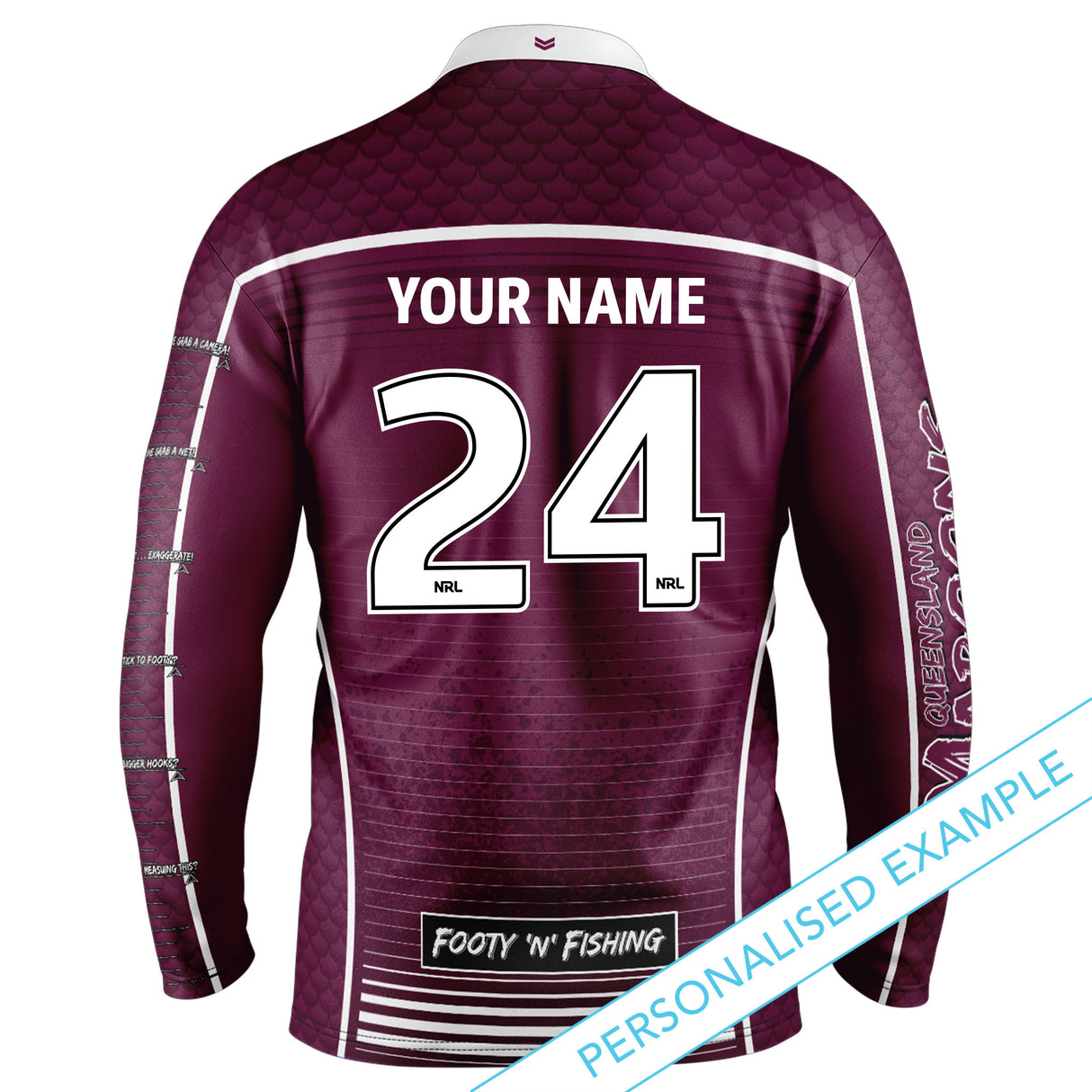 QLD Maroons 'Barracuda' Fishing Shirt - Youth - Ashtabula