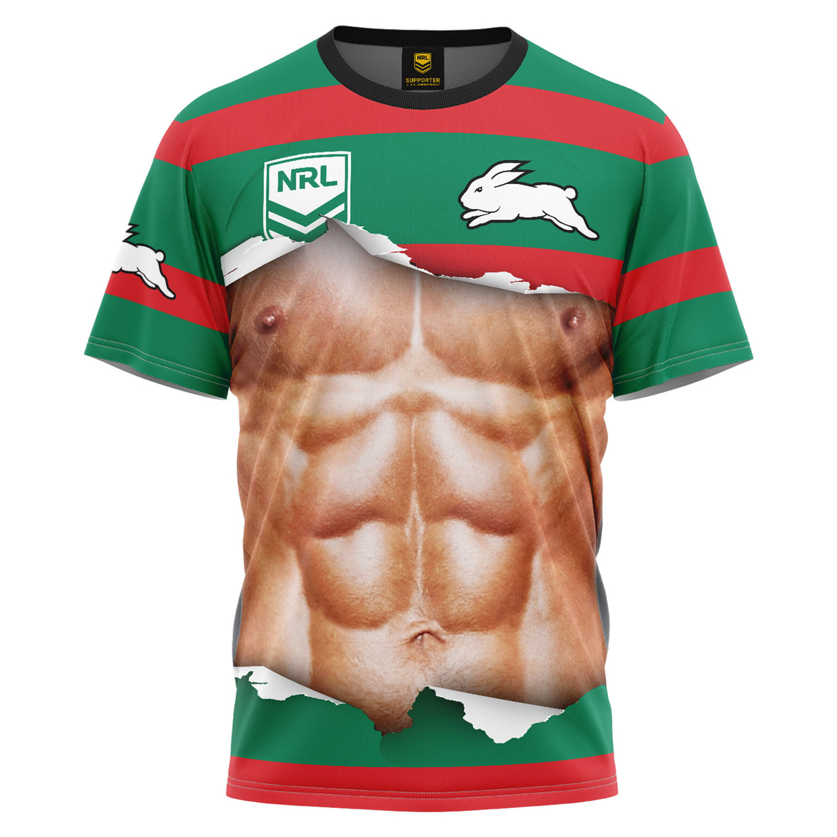 NRL Rabbitohs Ripped Tee - Ashtabula