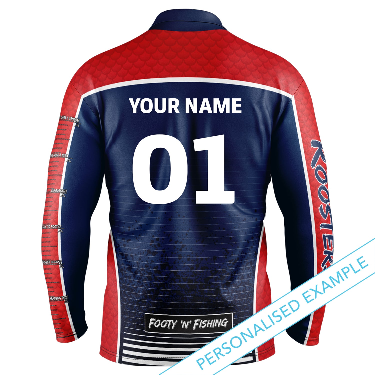 NRL Roosters 'Barracuda' Fishing Shirt - Adult - Ashtabula
