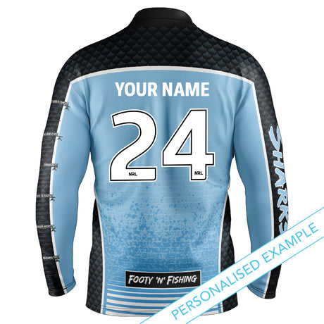 NRL Sharks 'Barracuda' Fishing Shirt - Adult - Ashtabula