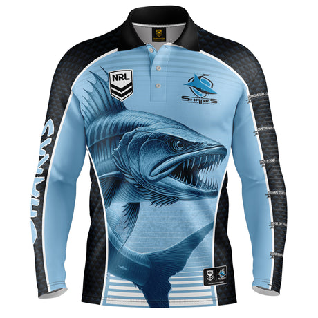 NRL Sharks 'Barracuda' Fishing Shirt - Youth - Ashtabula