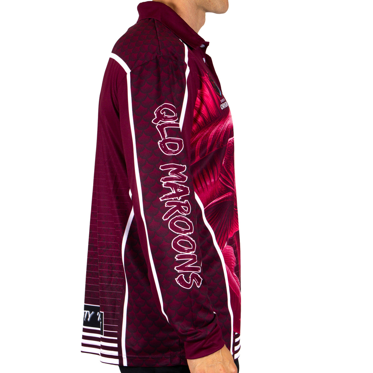 QLD Maroons 'Barracuda' Fishing Shirt - Adult - Ashtabula
