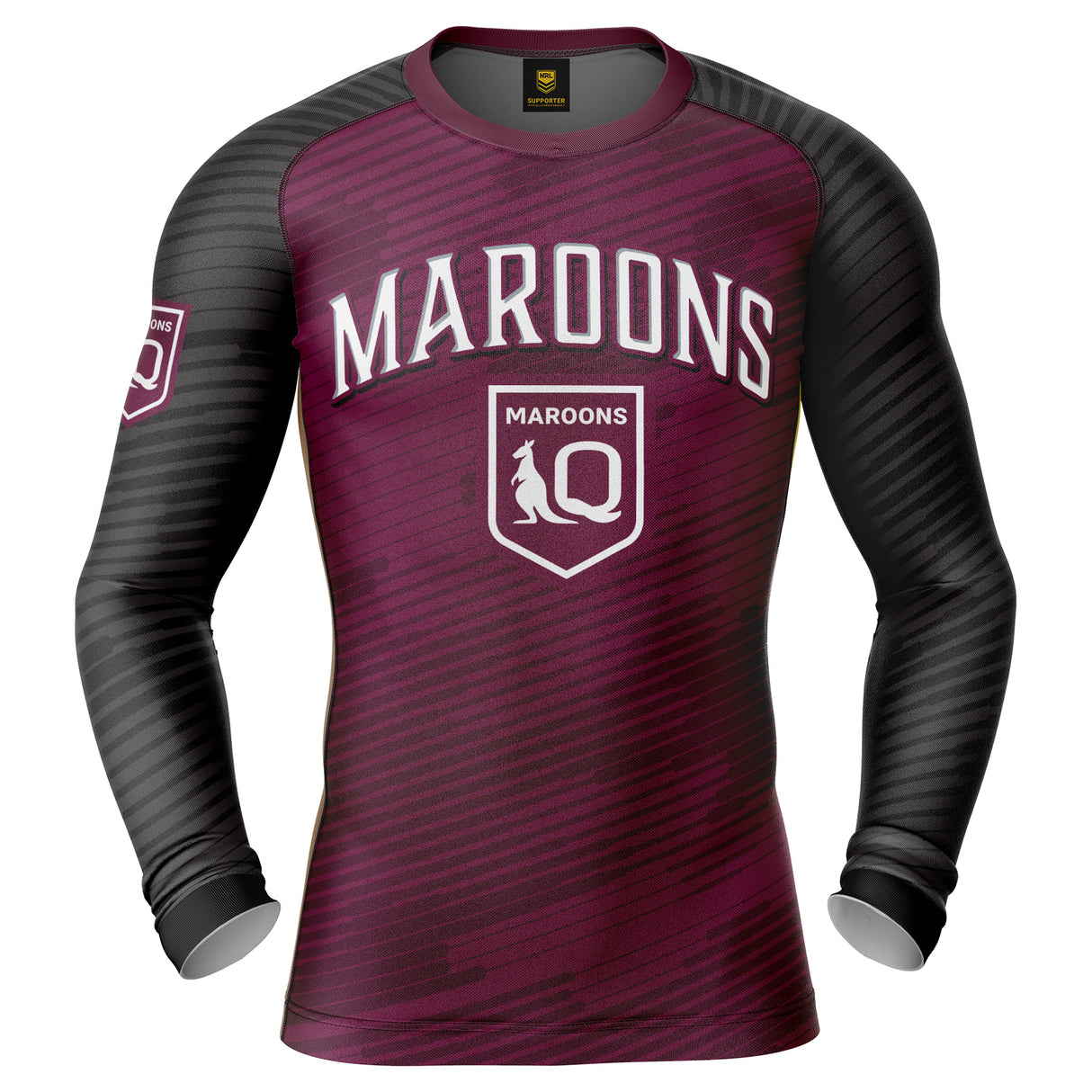 QLD Maroons 'Barrel' Rash Vest - Adult - Ashtabula