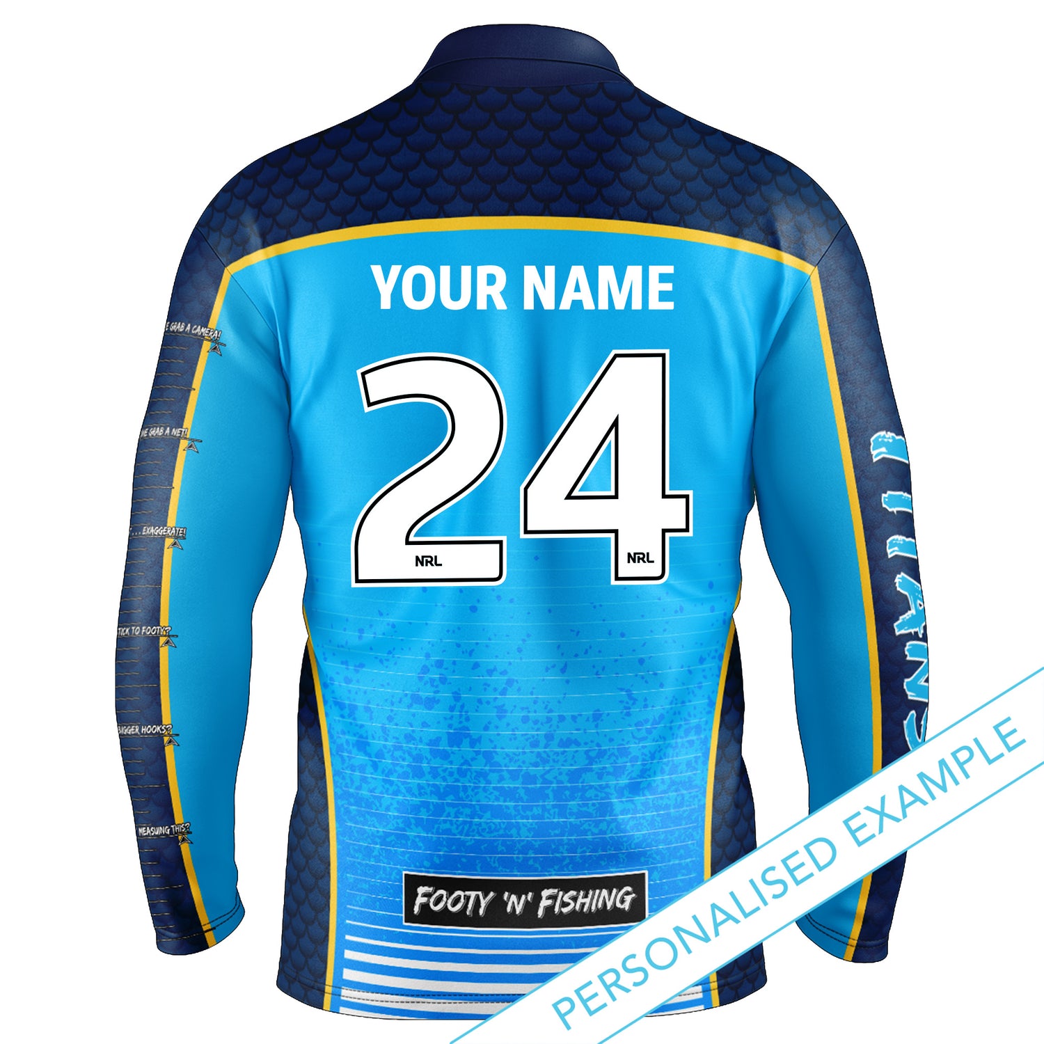 NRL Titans 'Barracuda' Fishing Shirt - Youth - Ashtabula
