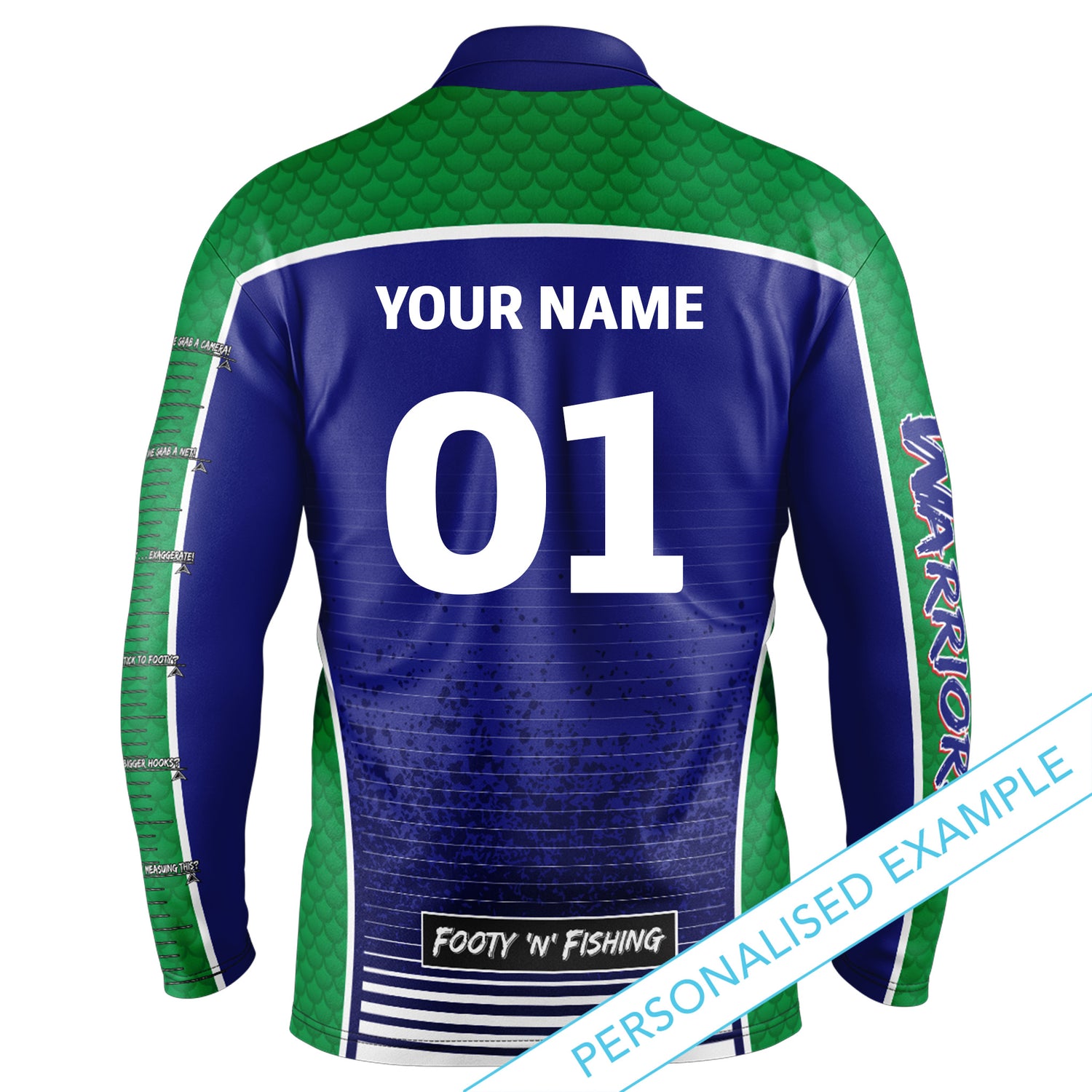 NRL Warriors 'Barracuda' Fishing Shirt - Youth - Ashtabula