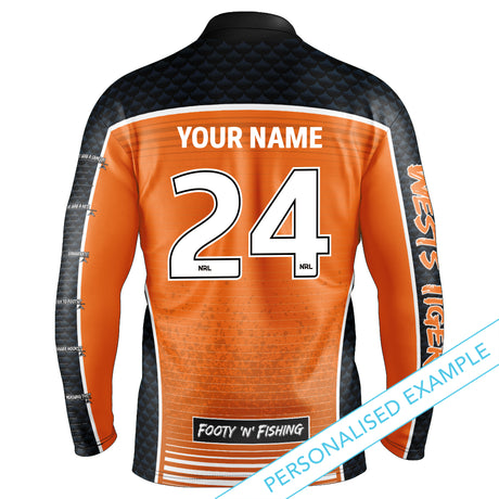 NRL Wests Tigers 'Barracuda' Fishing Shirt - Youth - Ashtabula