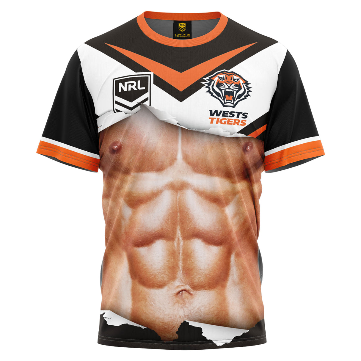 NRL Wests Tigers Ripped Tee - Ashtabula