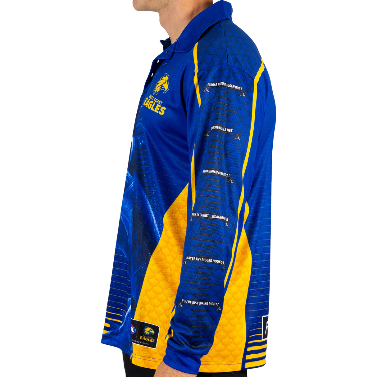 AFL West Coast Eagles Footy n Fishing Shirt - Adult - Ashtabula