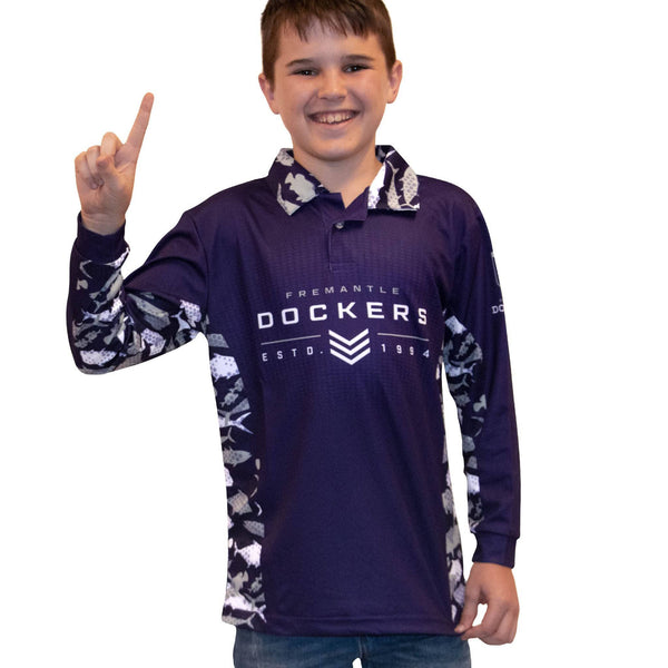 AFL Fremantle Dockers 'Reef Runner' Fishing Shirt - Youth - Ashtabula