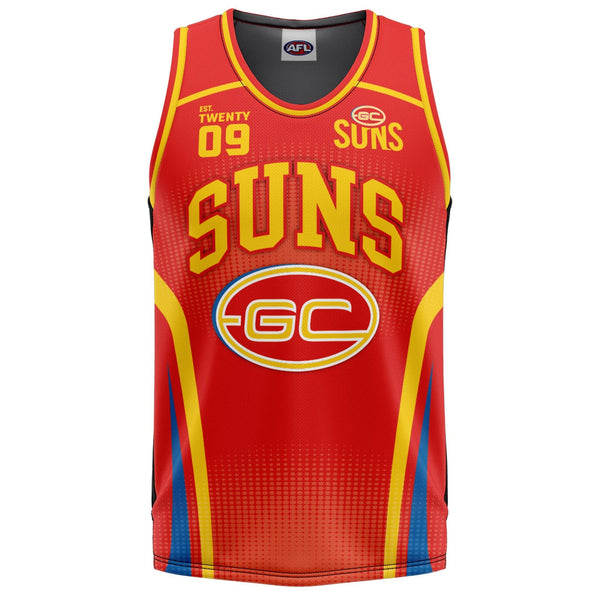 AFL Gold Coast Suns 'Hoops' Basketball Singlet - Youth - Ashtabula