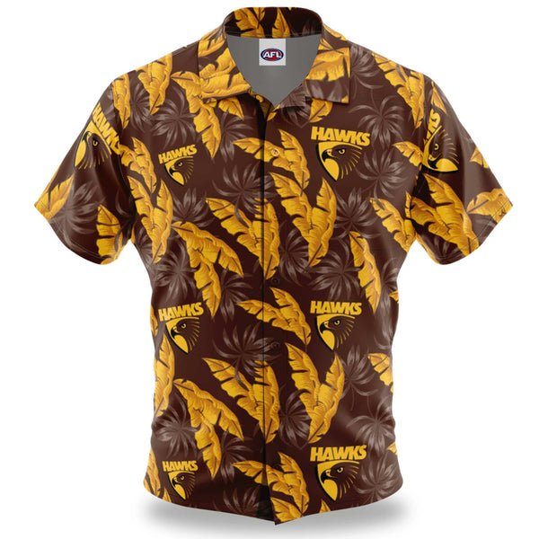 AFL Hawthorn 'Paradise' Hawaiian Shirt - Ashtabula