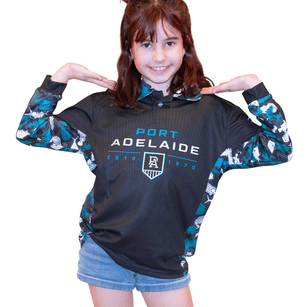 AFL Port Adelaide 'Reef Runner' Fishing Shirt - Youth - Ashtabula