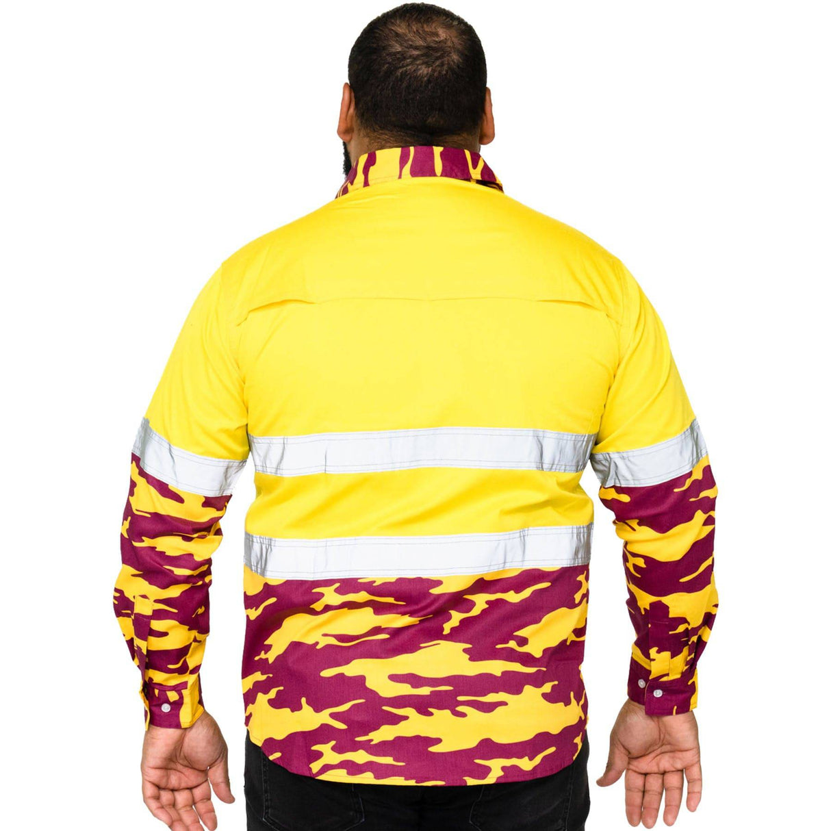 NRL Broncos 'Camo' Hi-Vis Work Shirt - Ashtabula