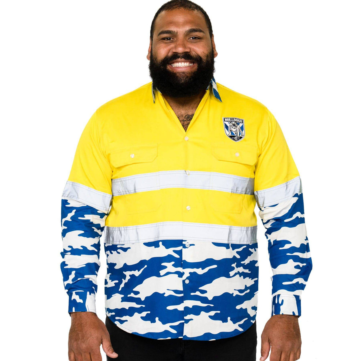 NRL Bulldogs 'Camo' Hi-Vis Work Shirt - Ashtabula