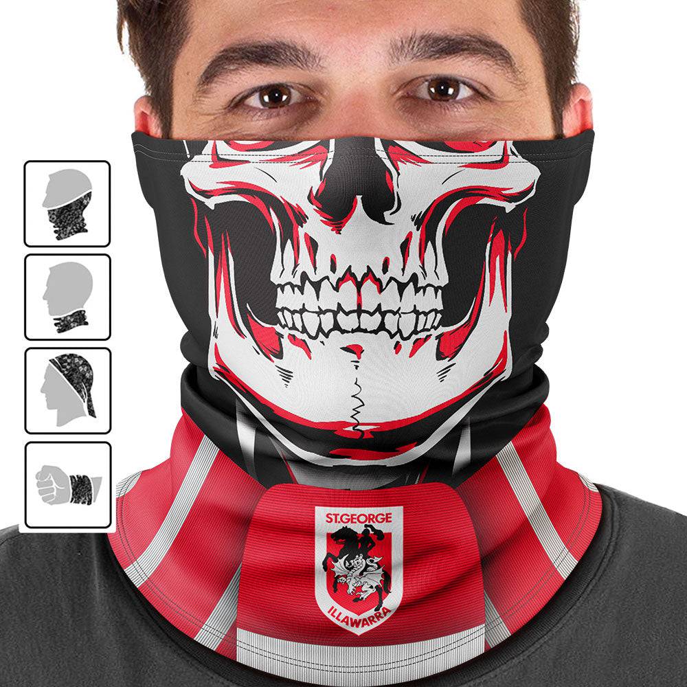 NRL Dragons 'Skull-Face' Multi-Purpose Scarf - Ashtabula