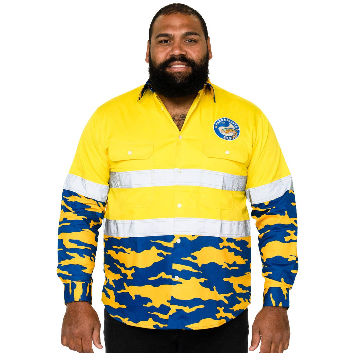 NRL Eels 'Camo' Hi-Vis Work Shirt - Ashtabula