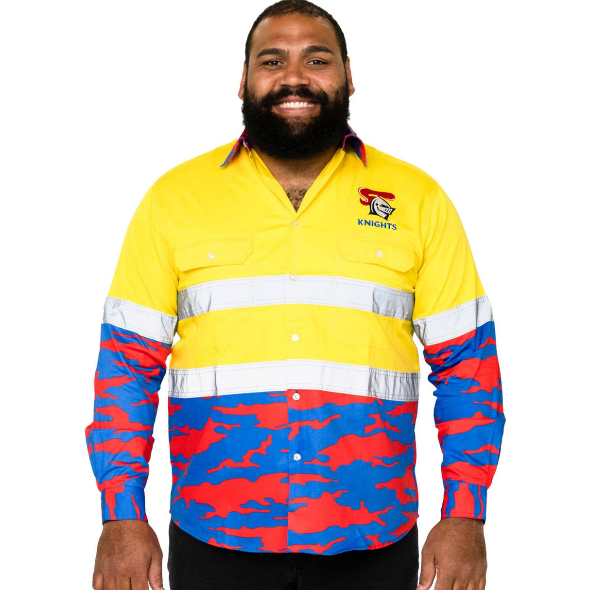 NRL Knights 'Camo' Hi-Vis Work Shirt - Ashtabula