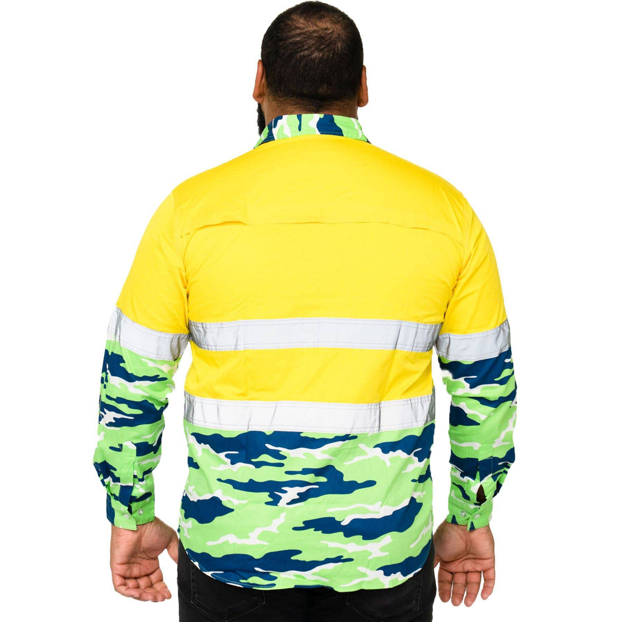NRL Raiders 'Camo' Hi-Vis Work Shirt - Ashtabula
