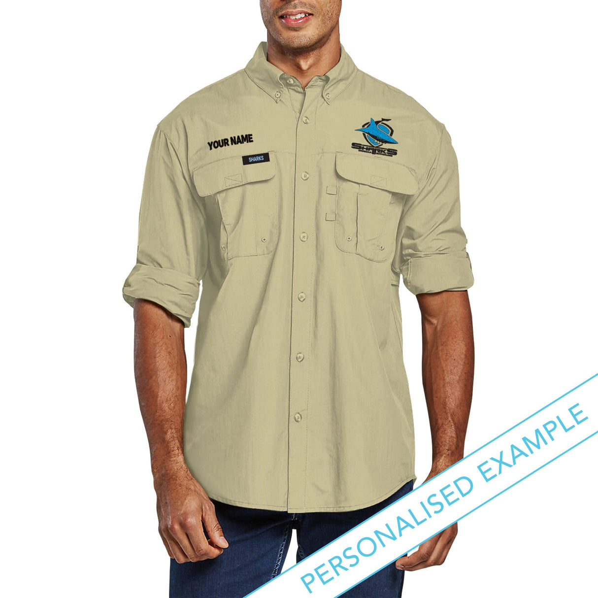 NRL Sharks 'Top End' Outdoor Shirt - Ashtabula