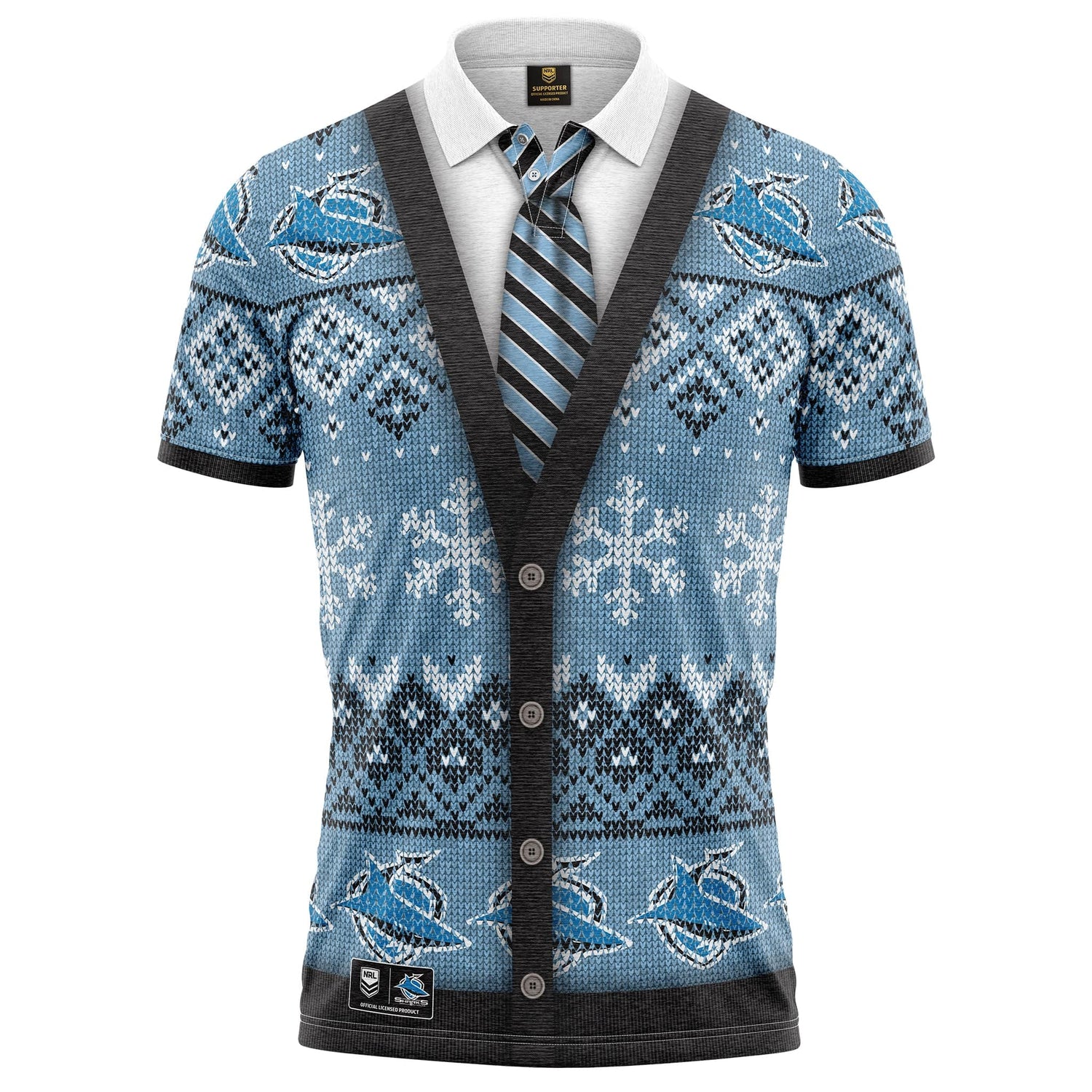 NRL Sharks XMAS Polo Shirt - Ashtabula