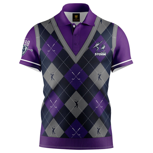 NRL Storm 'Fairway' Golf Polo Shirts - Ashtabula