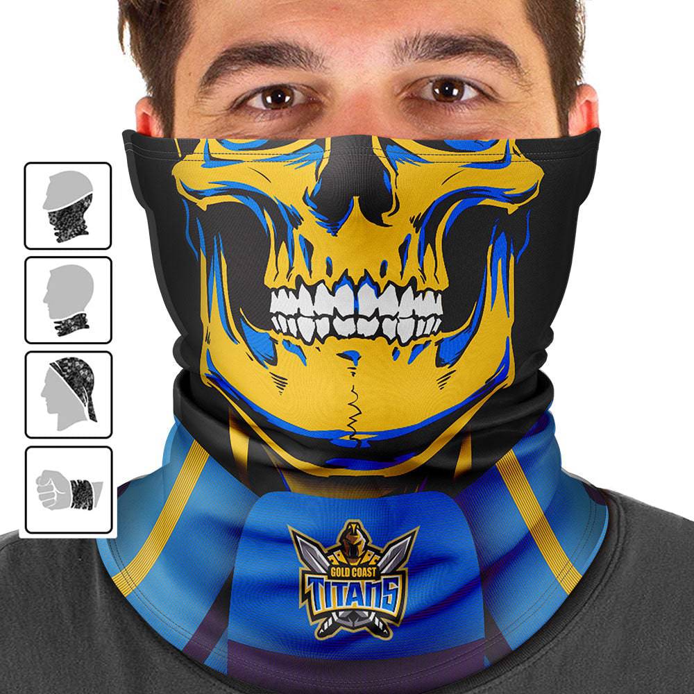 NRL Titans 'Skull-Face' Multi-Purpose Scarf - Ashtabula