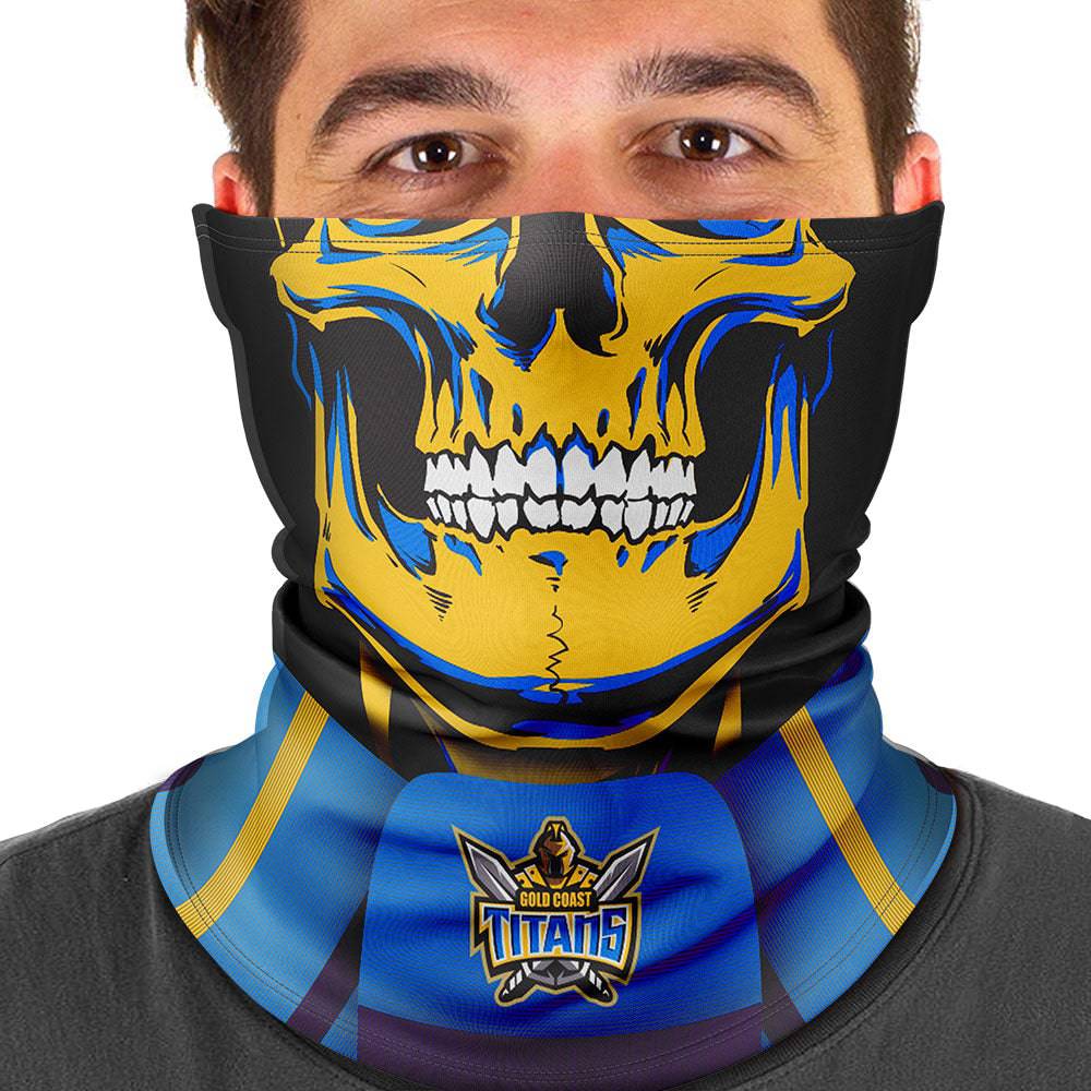 NRL Titans 'Skull-Face' Multi-Purpose Scarf - Ashtabula