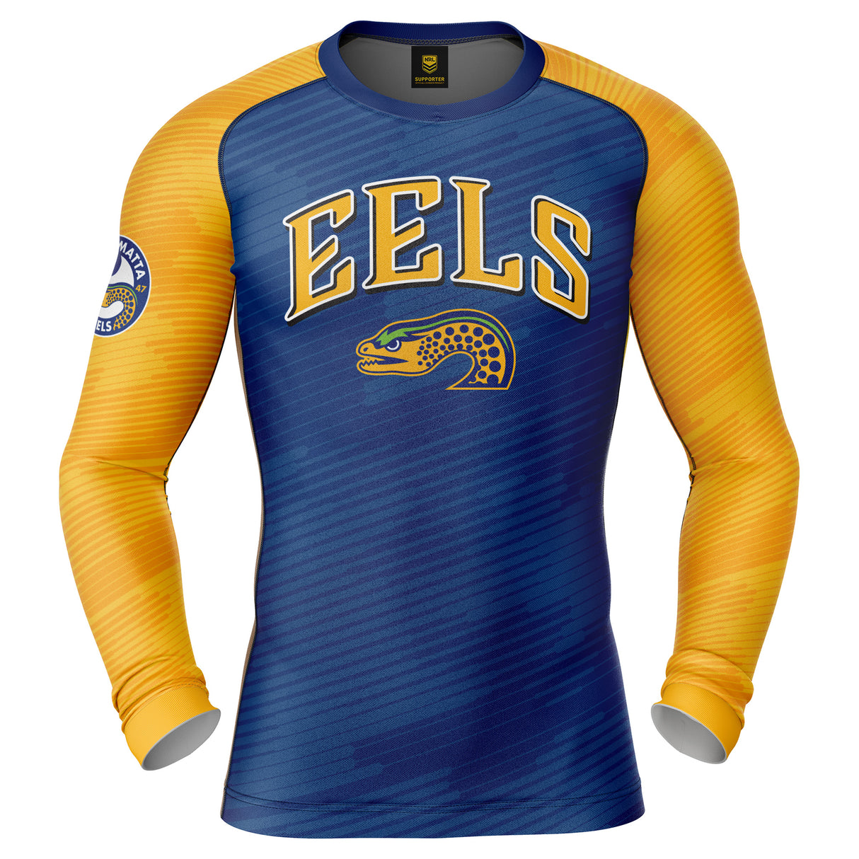 NRL Eels 'Barrel' Rash Vest - Adult - Ashtabula