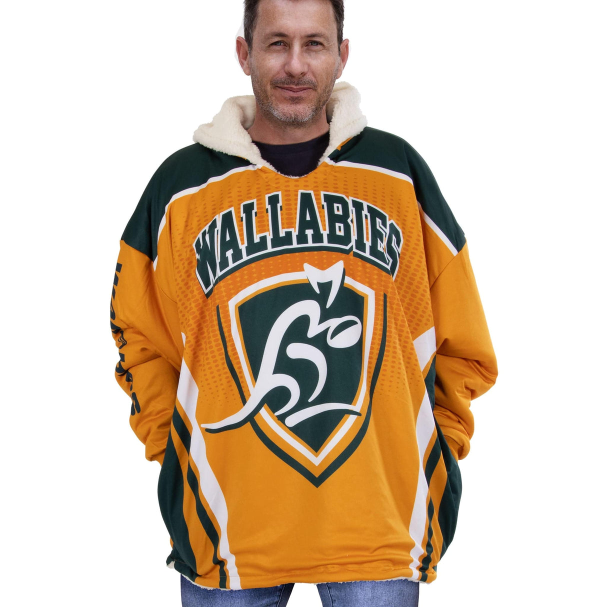 Wallabies 'Rugger' Oversized Fleece Hoodie - Adult - Ashtabula