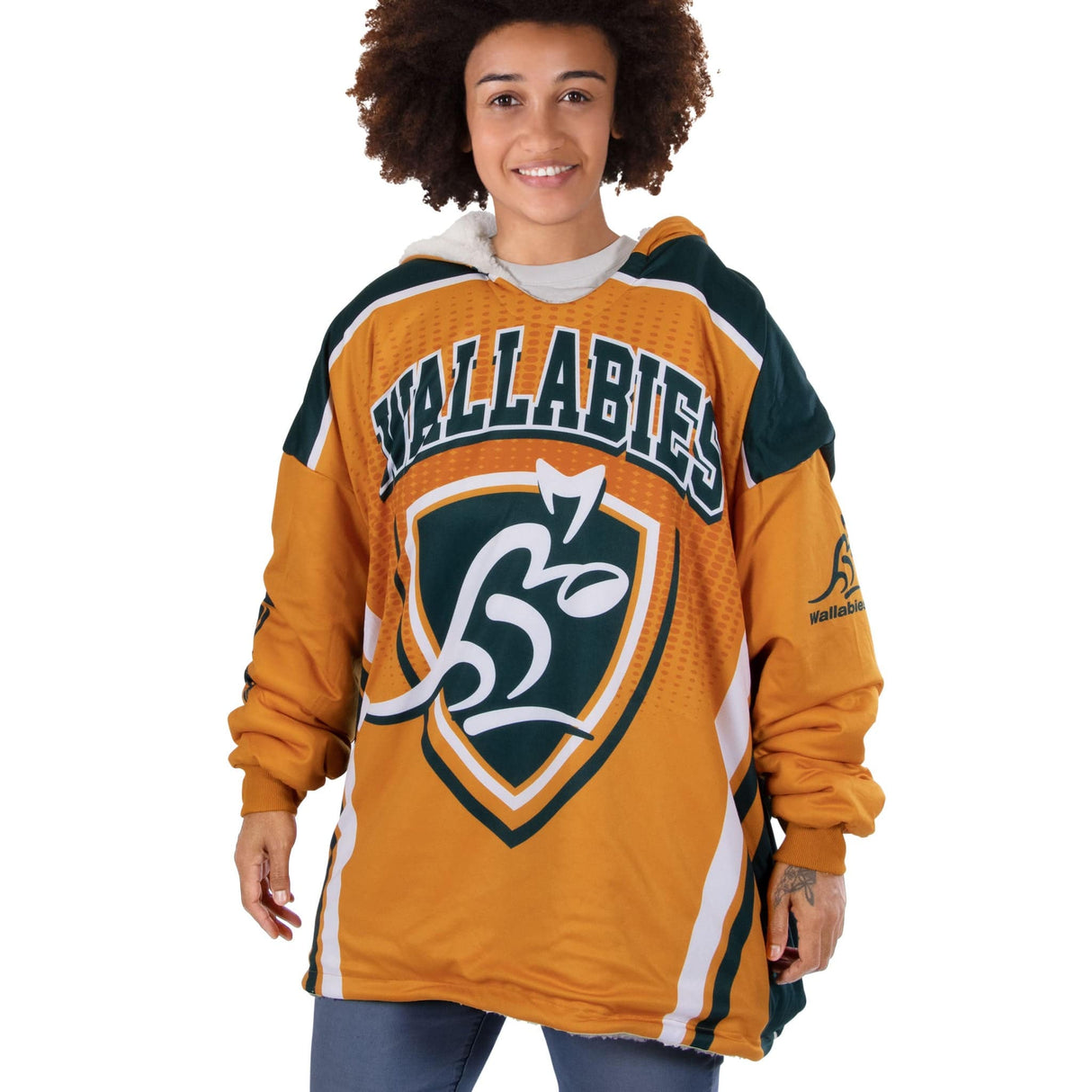Wallabies 'Rugger' Oversized Fleece Hoodie - Adult - Ashtabula