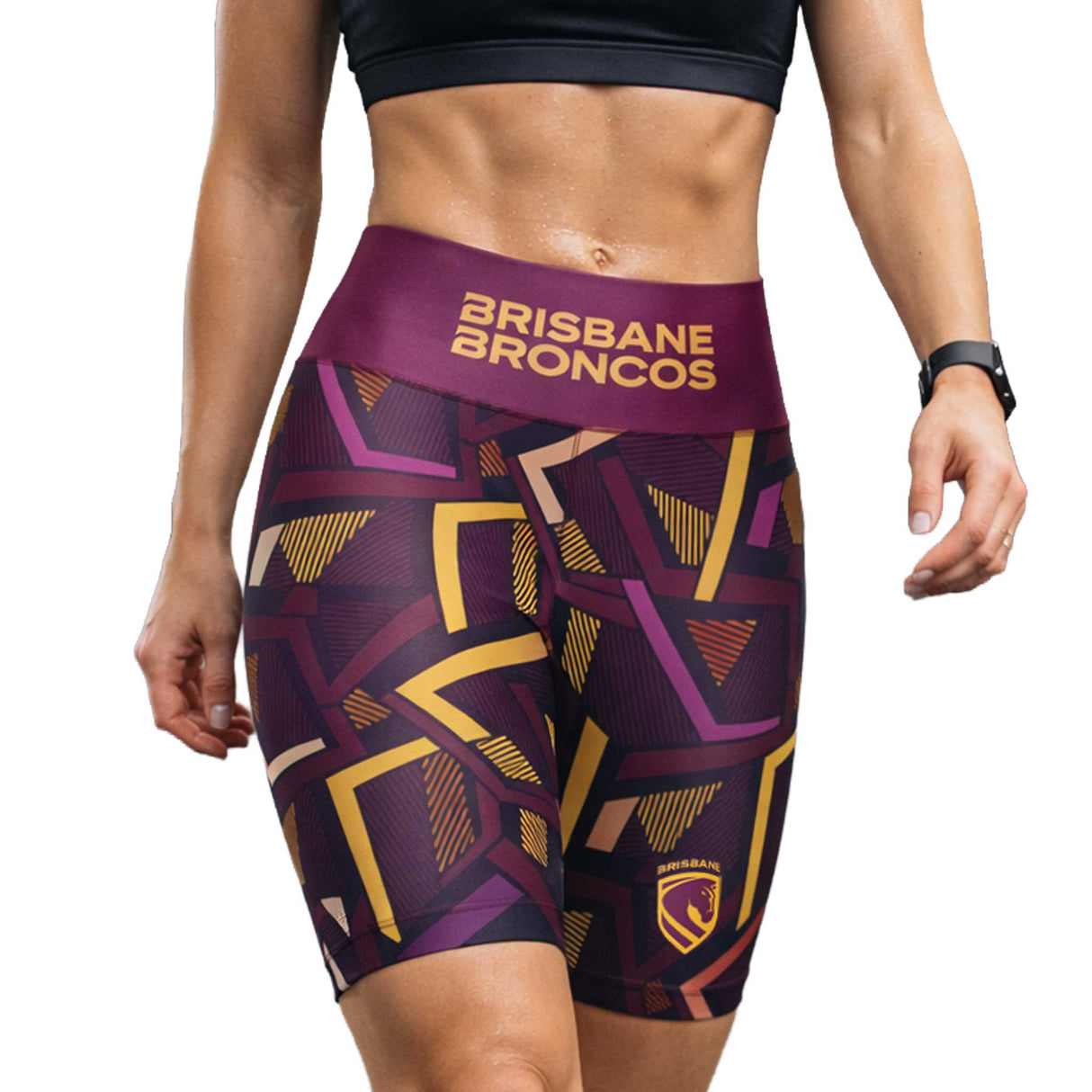 NRL Broncos 'Voltra' Ladies Exercise Shorts - Ashtabula