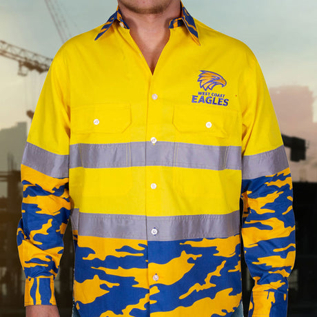 Official AFL Camo Hi-Vis Work Shirt by Ashtabula